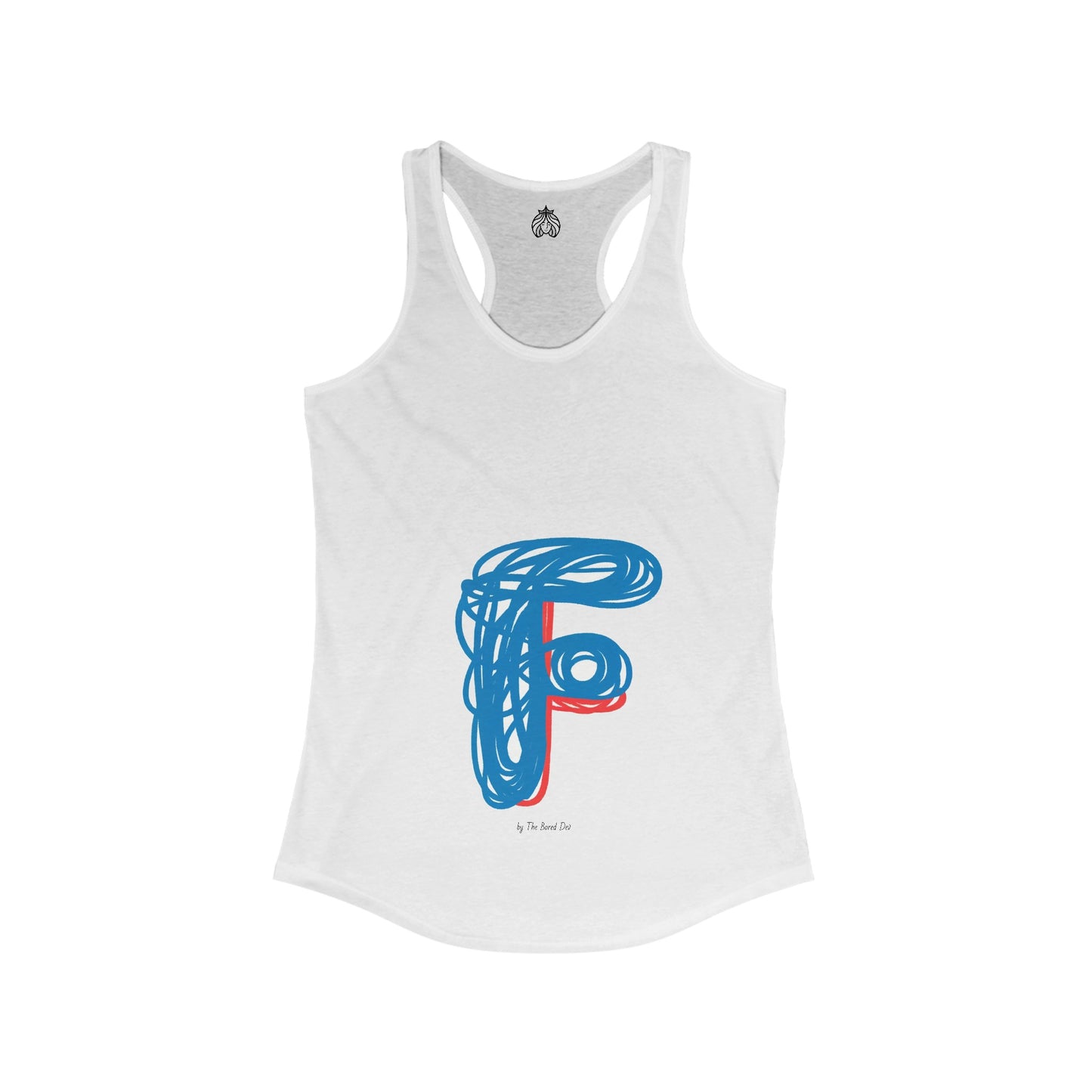 Scribbles (Letter F) - Women's Ideal Racerback Tank