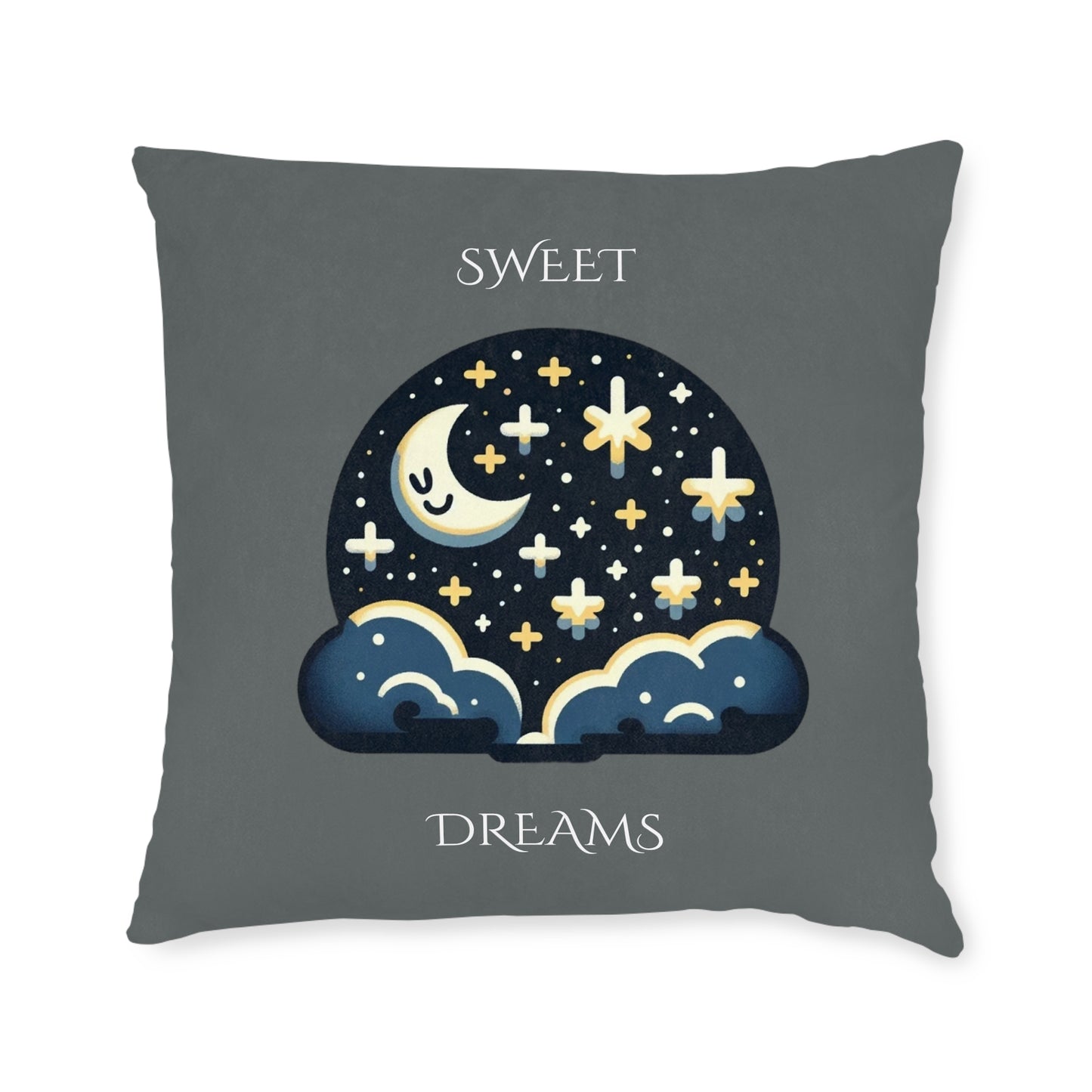 Sweet Dreams (Dark Gray) - Square Pillow