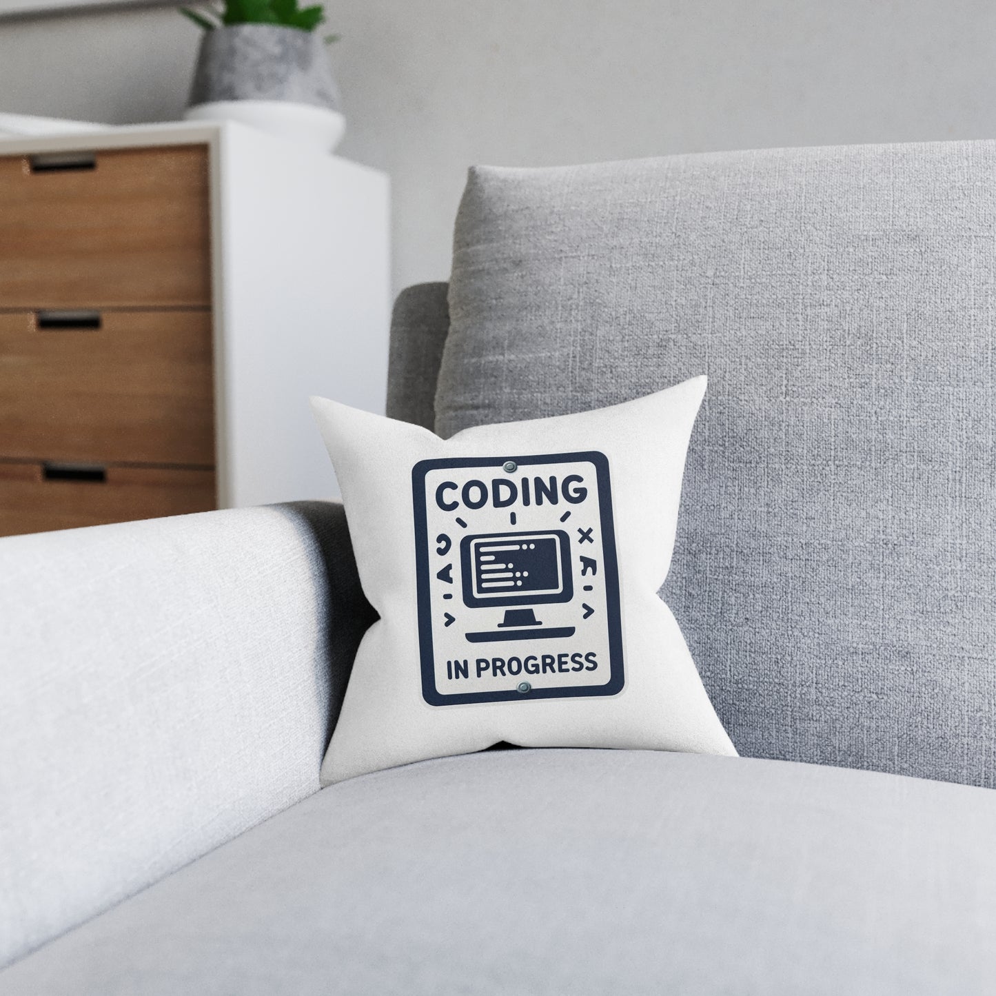 Coding In Progress - Square Pillow
