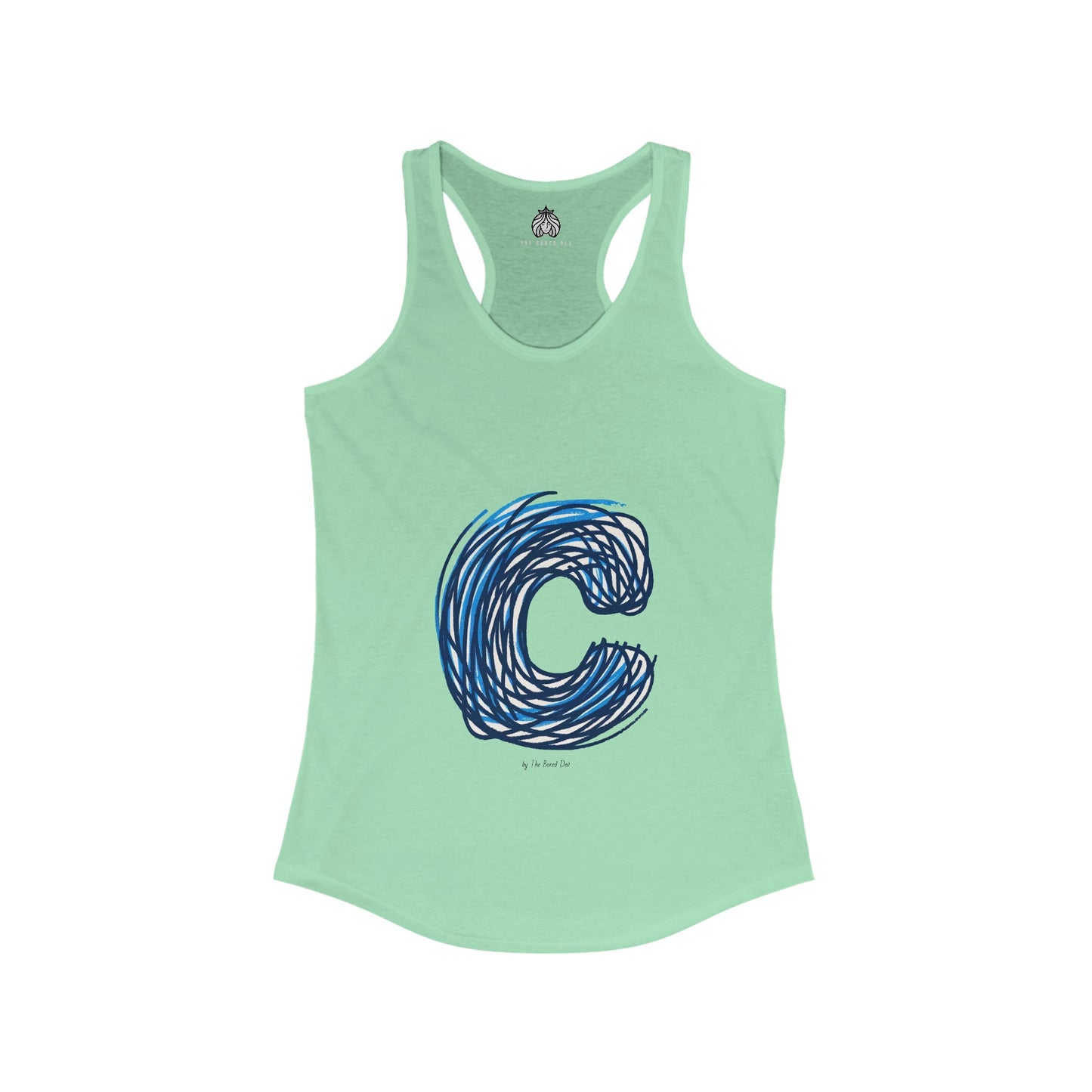 Scribbles (Letter C) - Women's Ideal Racerback Tank