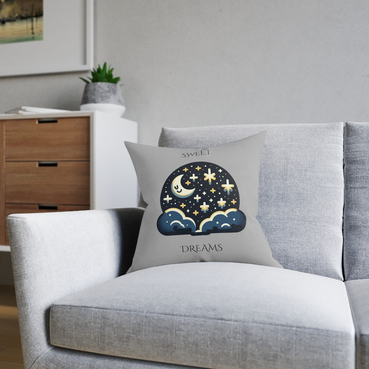 Sweet Dreams (Gray) - Square Pillow