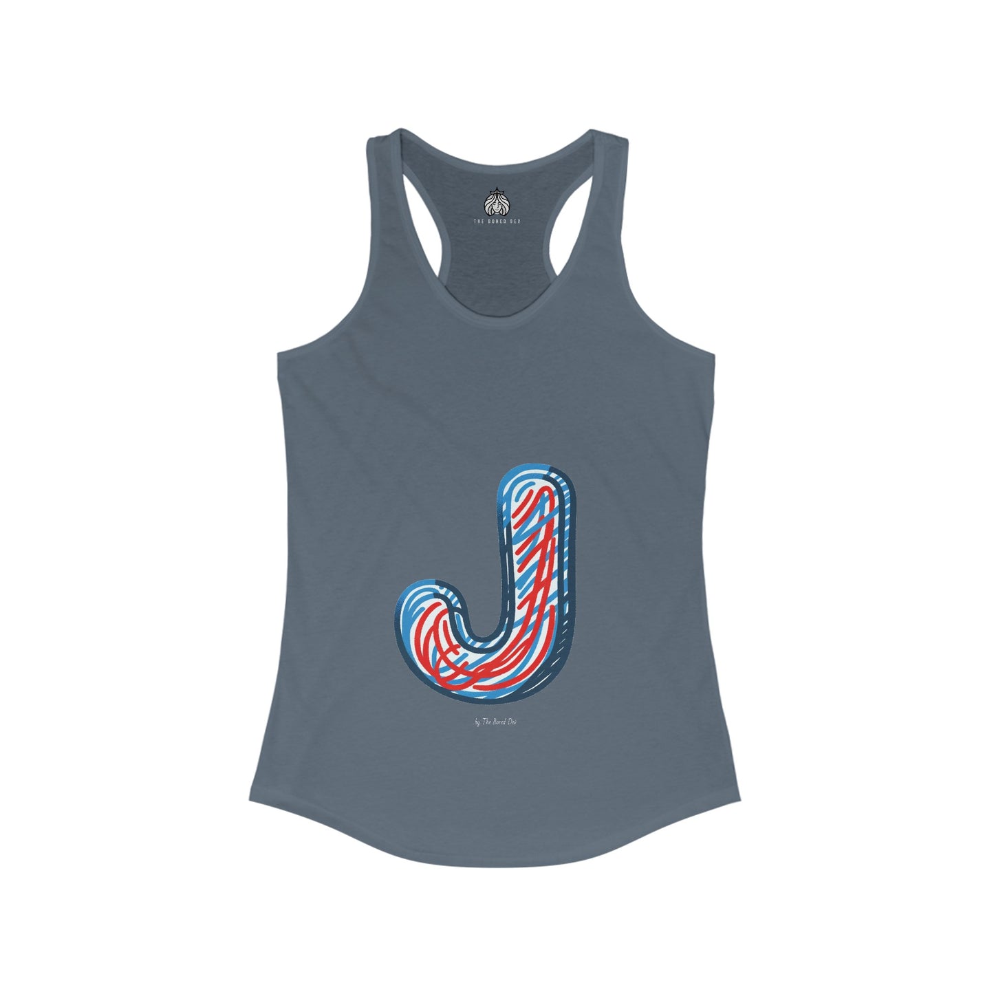 Scribbles (Letter J) - Women's Ideal Racerback Tank