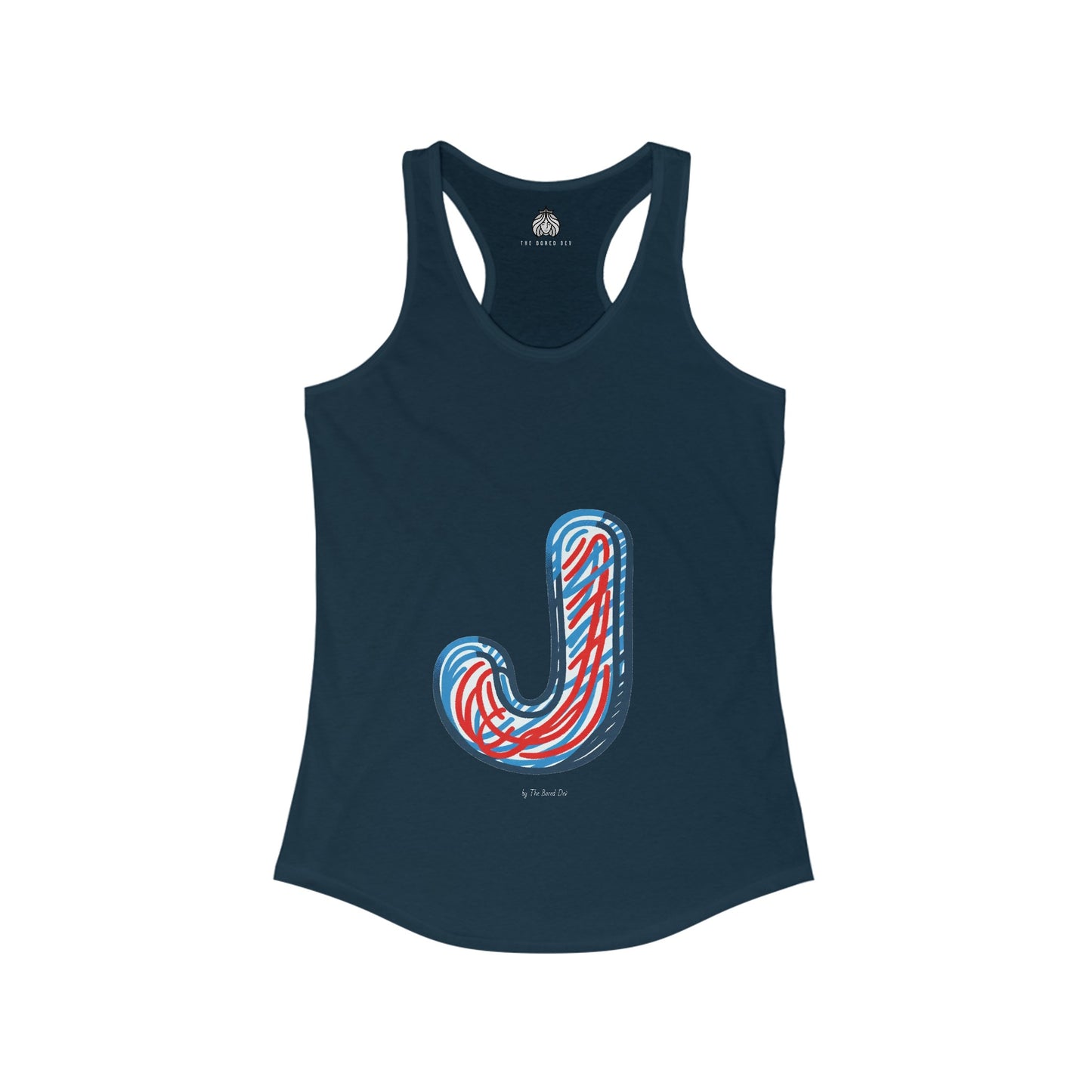 Scribbles (Letter J) - Women's Ideal Racerback Tank