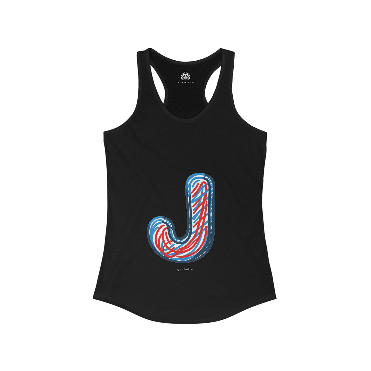 Scribbles (Letter J) - Women's Ideal Racerback Tank