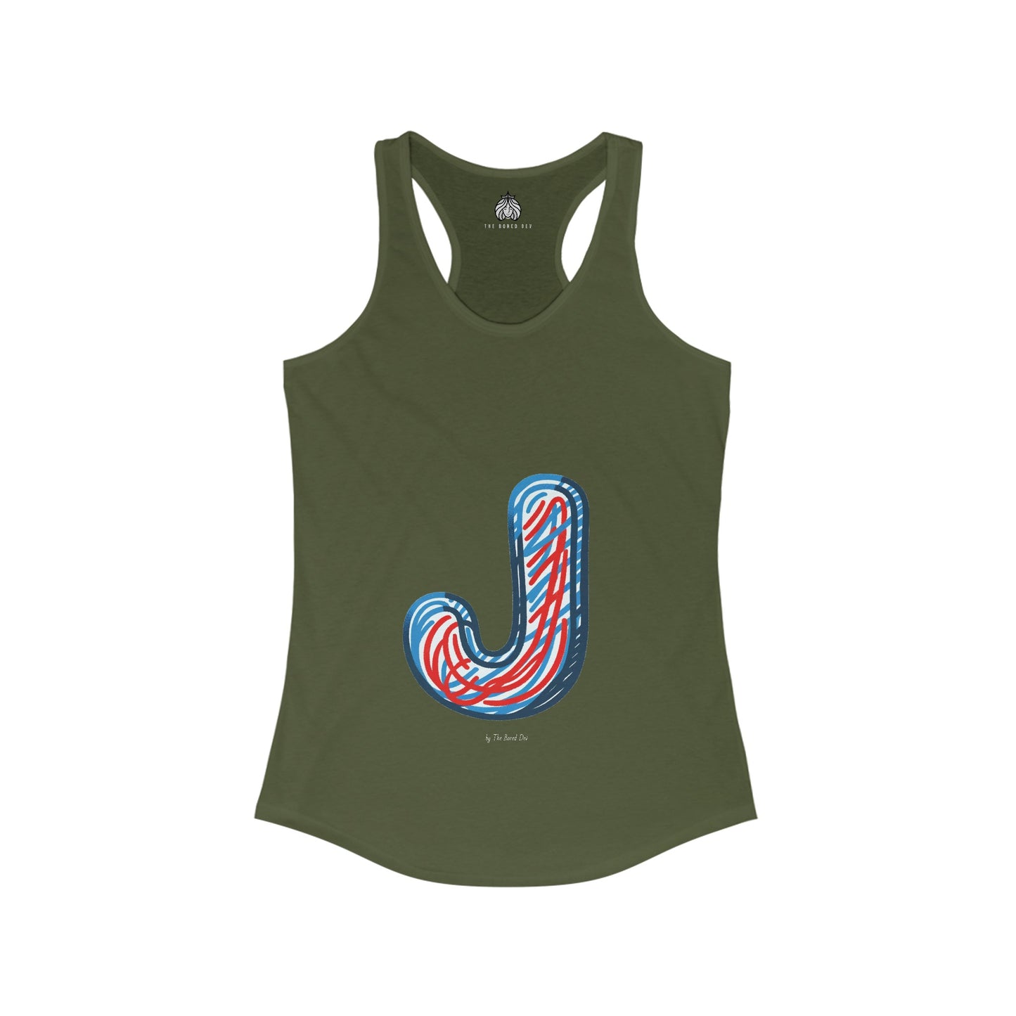 Scribbles (Letter J) - Women's Ideal Racerback Tank