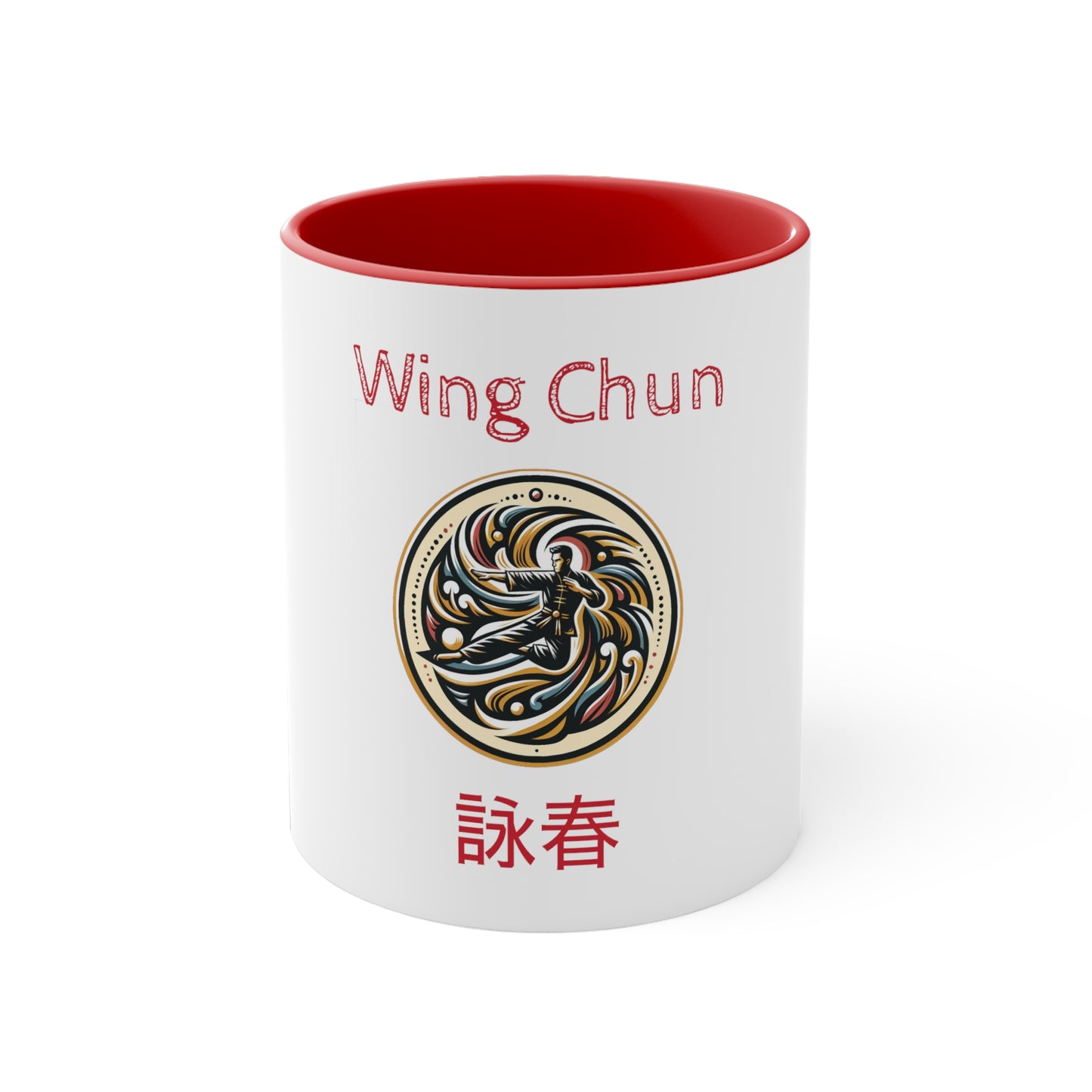 Wing Chun Colorful Emblem - Accent Coffee Mug, 11oz