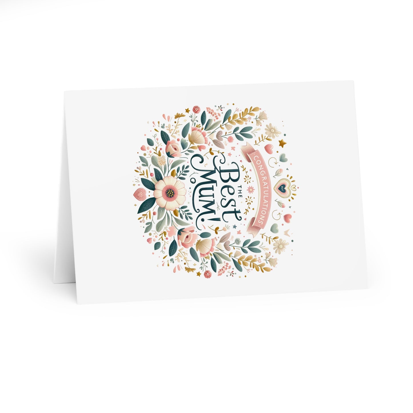 Congratulation The Best Mum - Greeting Cards (5 Pack)