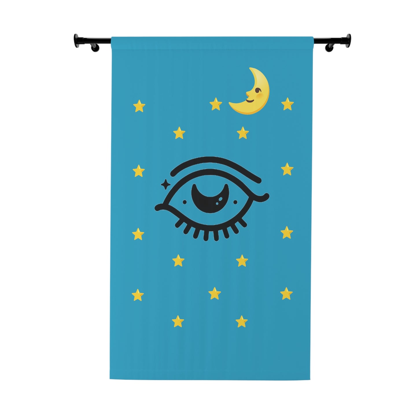 Good Night (Turquoise) - Window Curtains (1 Piece)