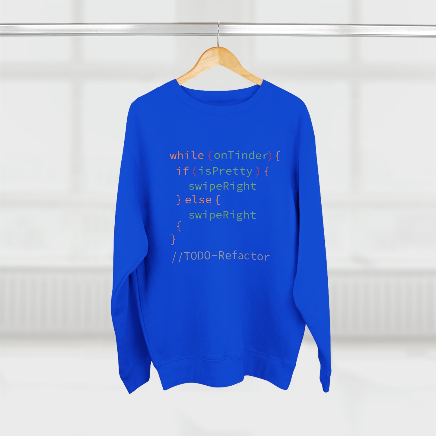 While OnTinder Loop (Programming Joke) - Unisex Crewneck Sweatshirt