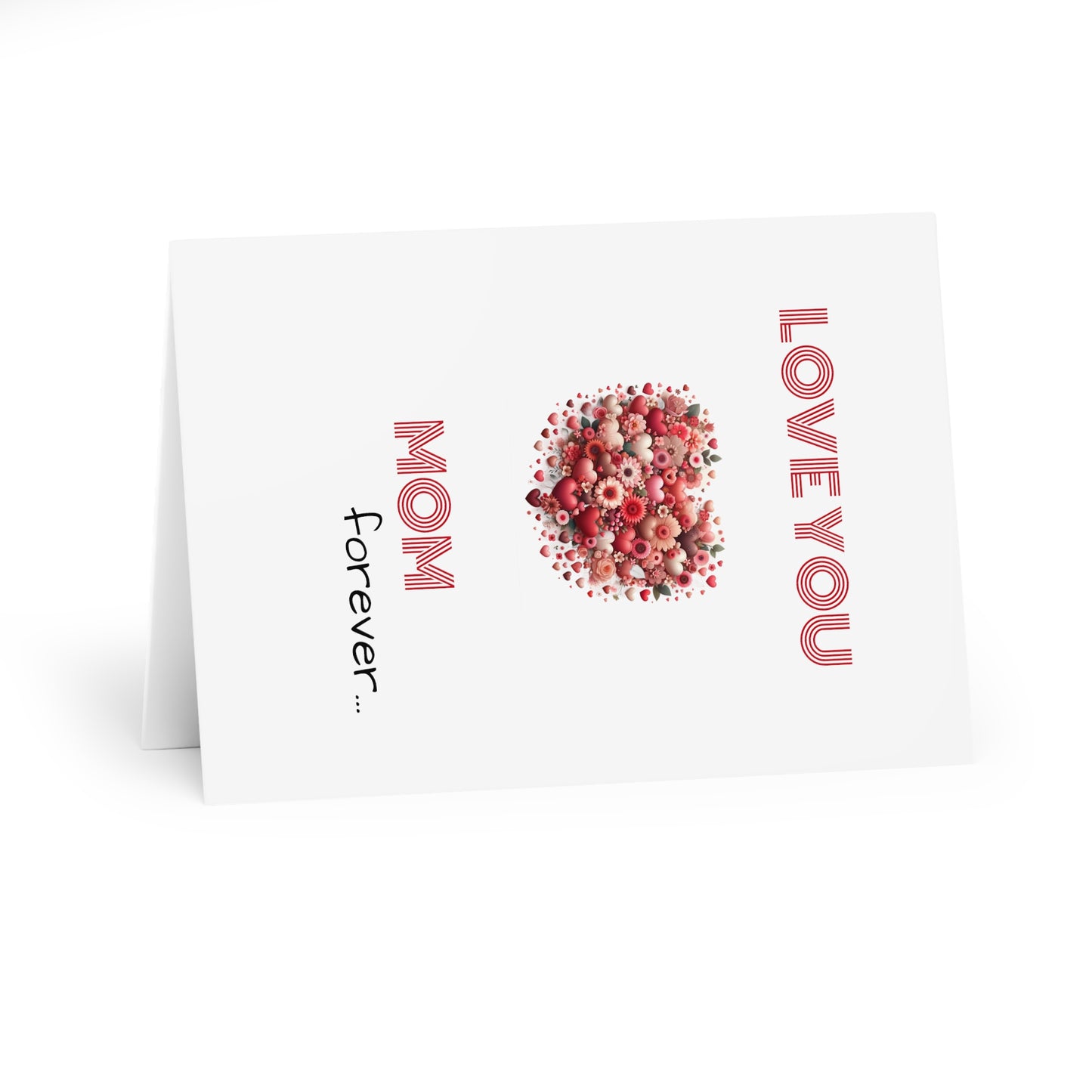 Love You Mom Forever (American English) - Greeting Cards (5 Pack)