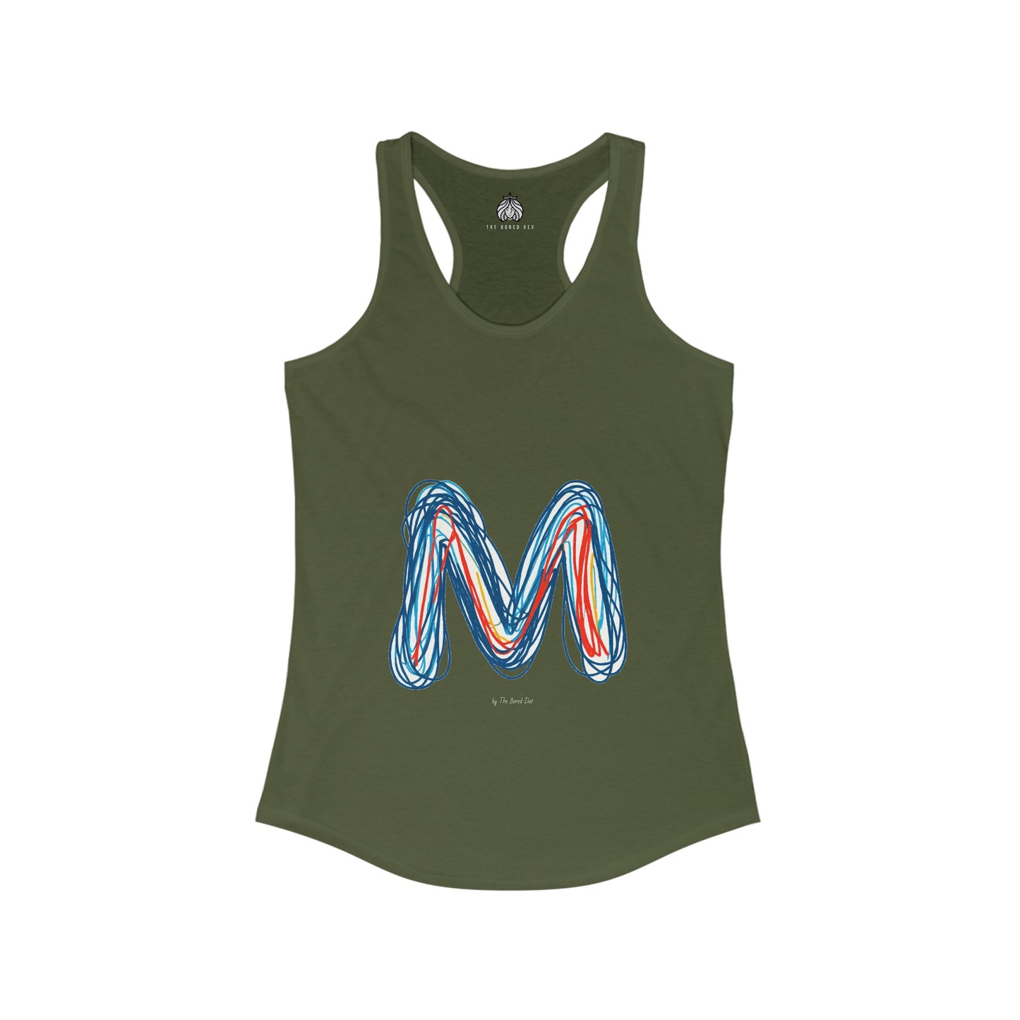 Scribbles (Letter M) - Women's Ideal Racerback Tank