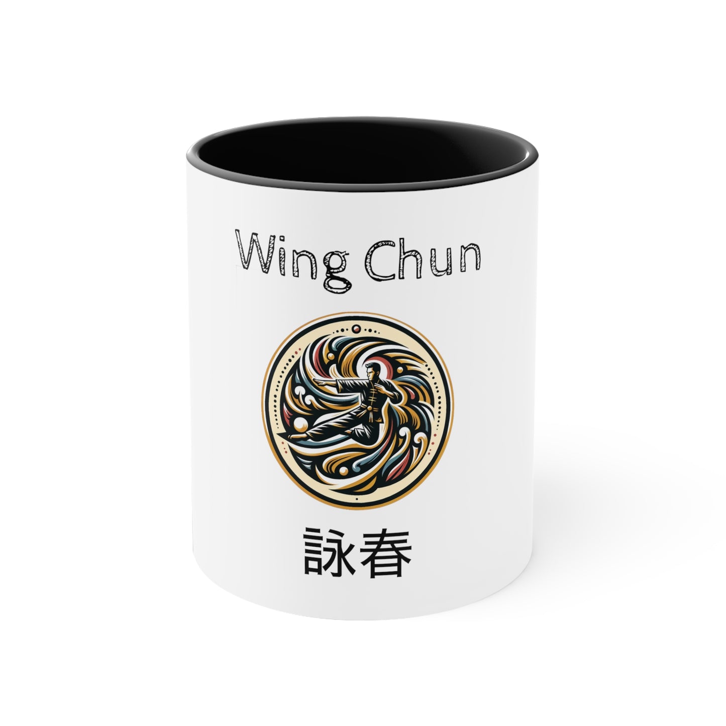 Wing Chun Colorful Emblem - Accent Coffee Mug, 11oz
