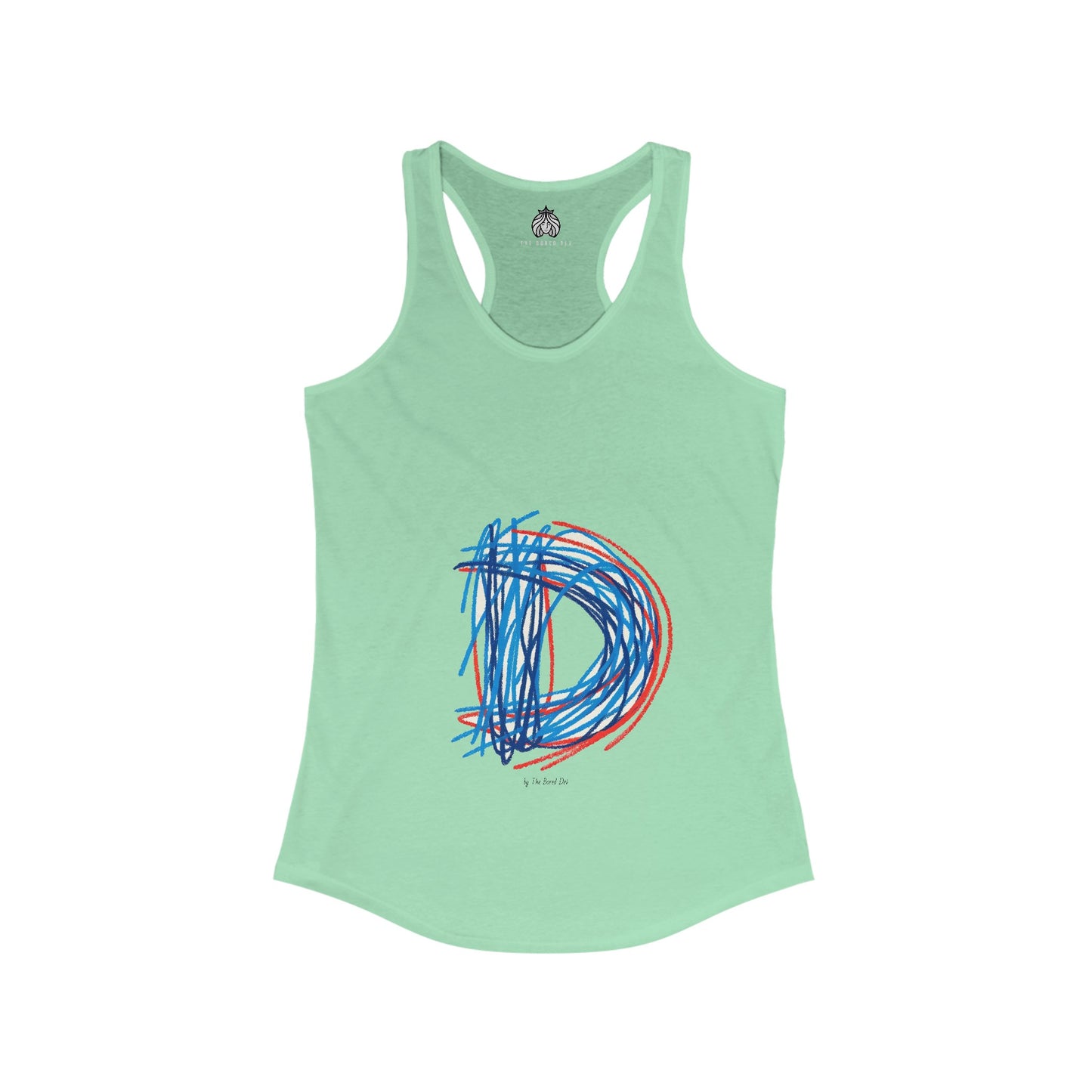Scribbles (Letter D) - Women's Ideal Racerback Tank