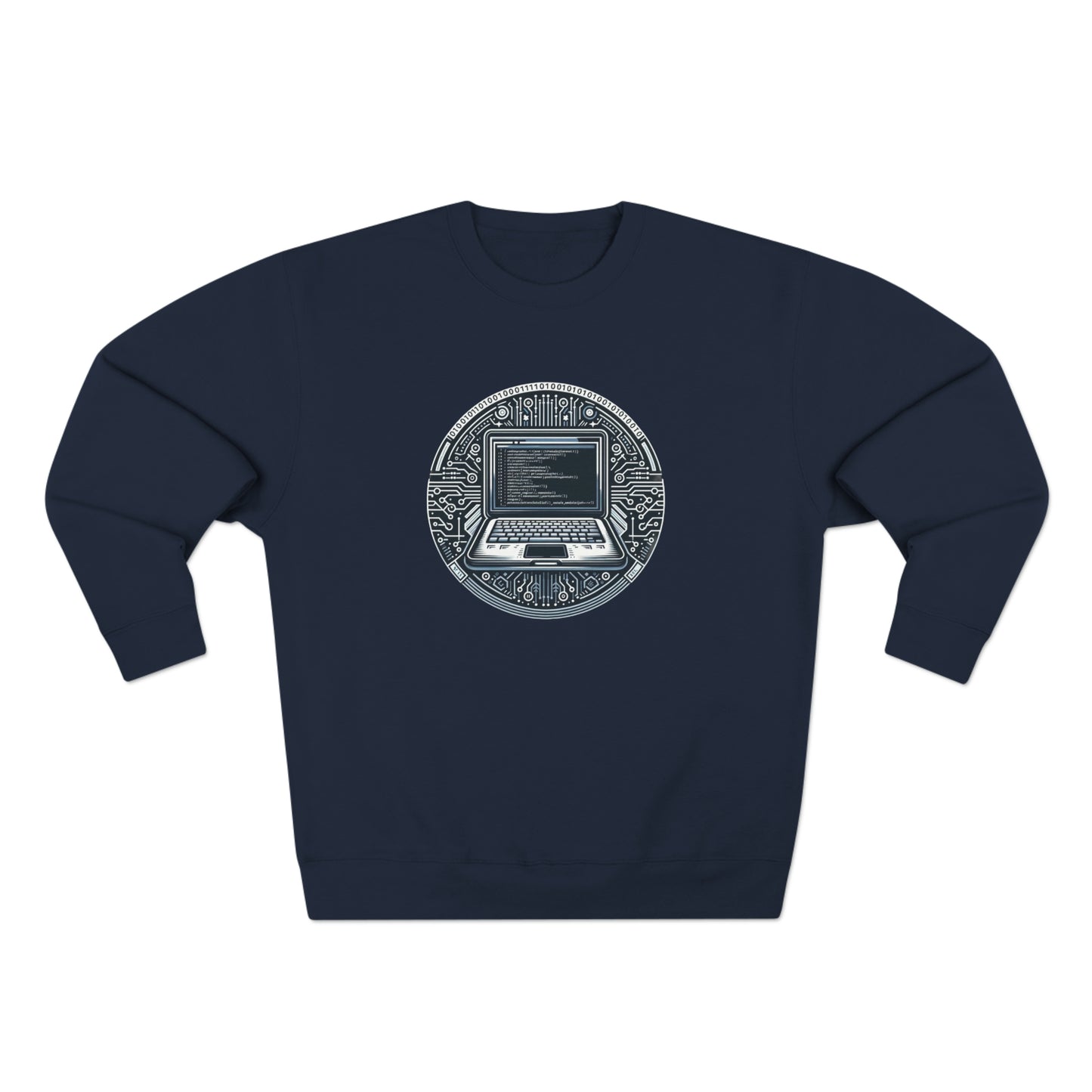 Coding Laptop Circle Emblem - Unisex Crewneck Sweatshirt