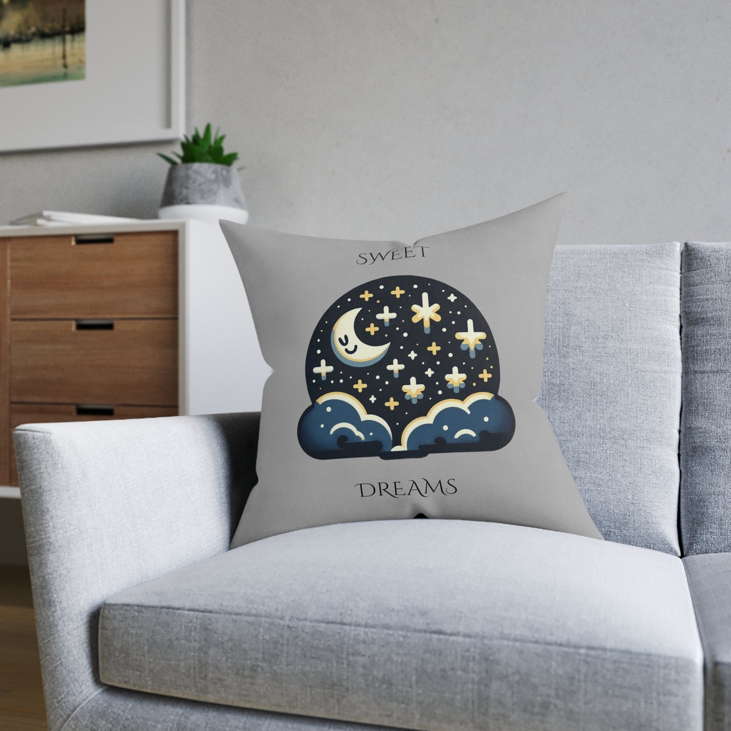 Sweet Dreams (Gray) - Square Pillow