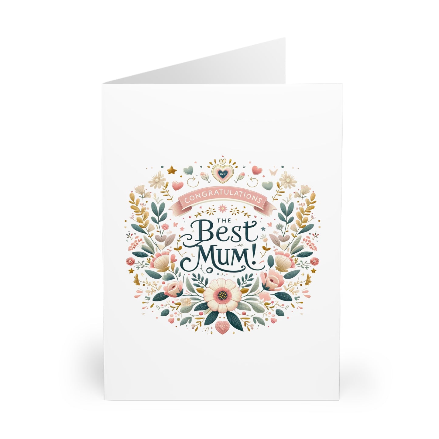 Congratulation The Best Mum - Greeting Cards (5 Pack)