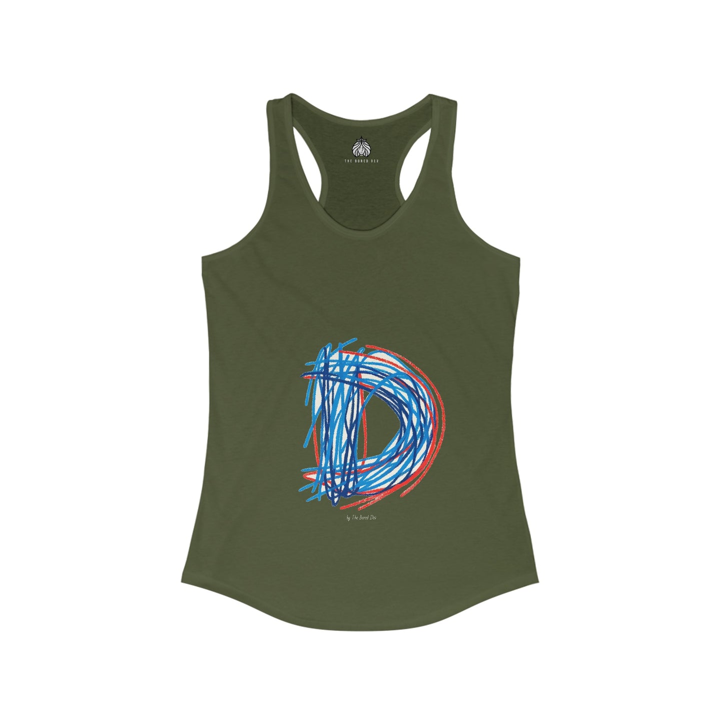 Scribbles (Letter D) - Women's Ideal Racerback Tank