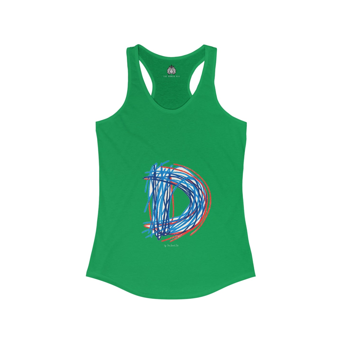 Scribbles (Letter D) - Women's Ideal Racerback Tank