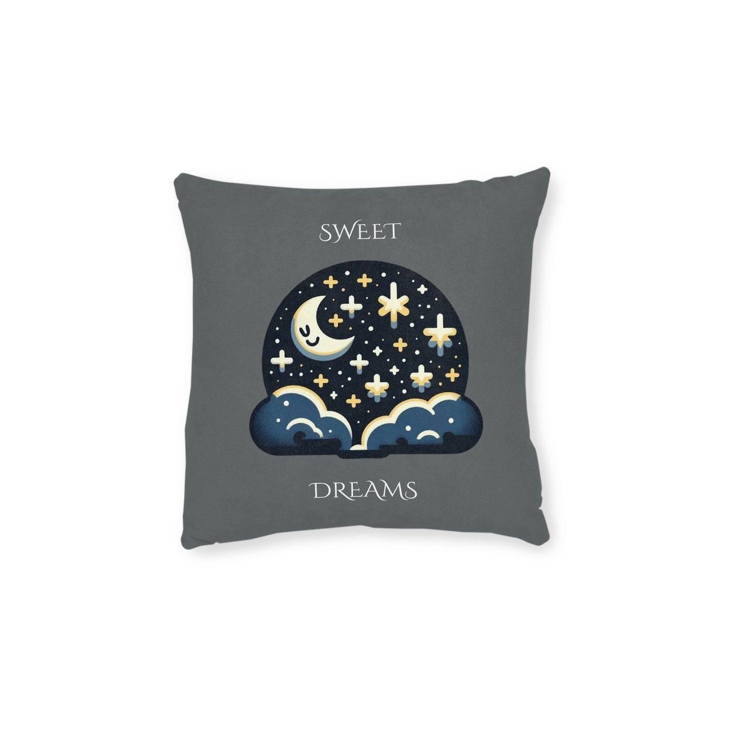 Sweet Dreams (Dark Gray) - Square Pillow