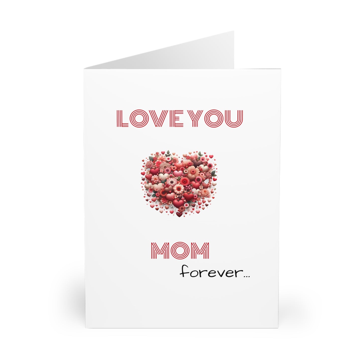 Love You Mom Forever (American English) - Greeting Cards (5 Pack)