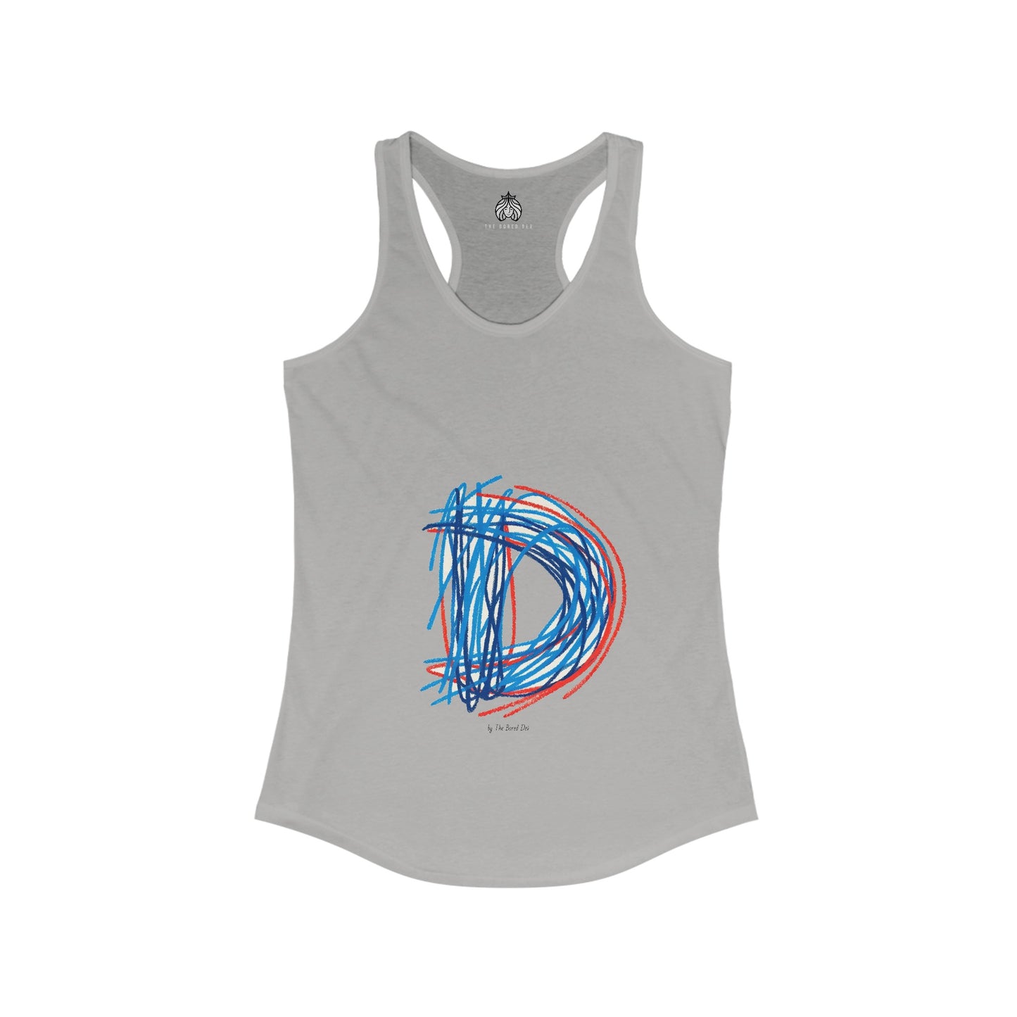 Scribbles (Letter D) - Women's Ideal Racerback Tank