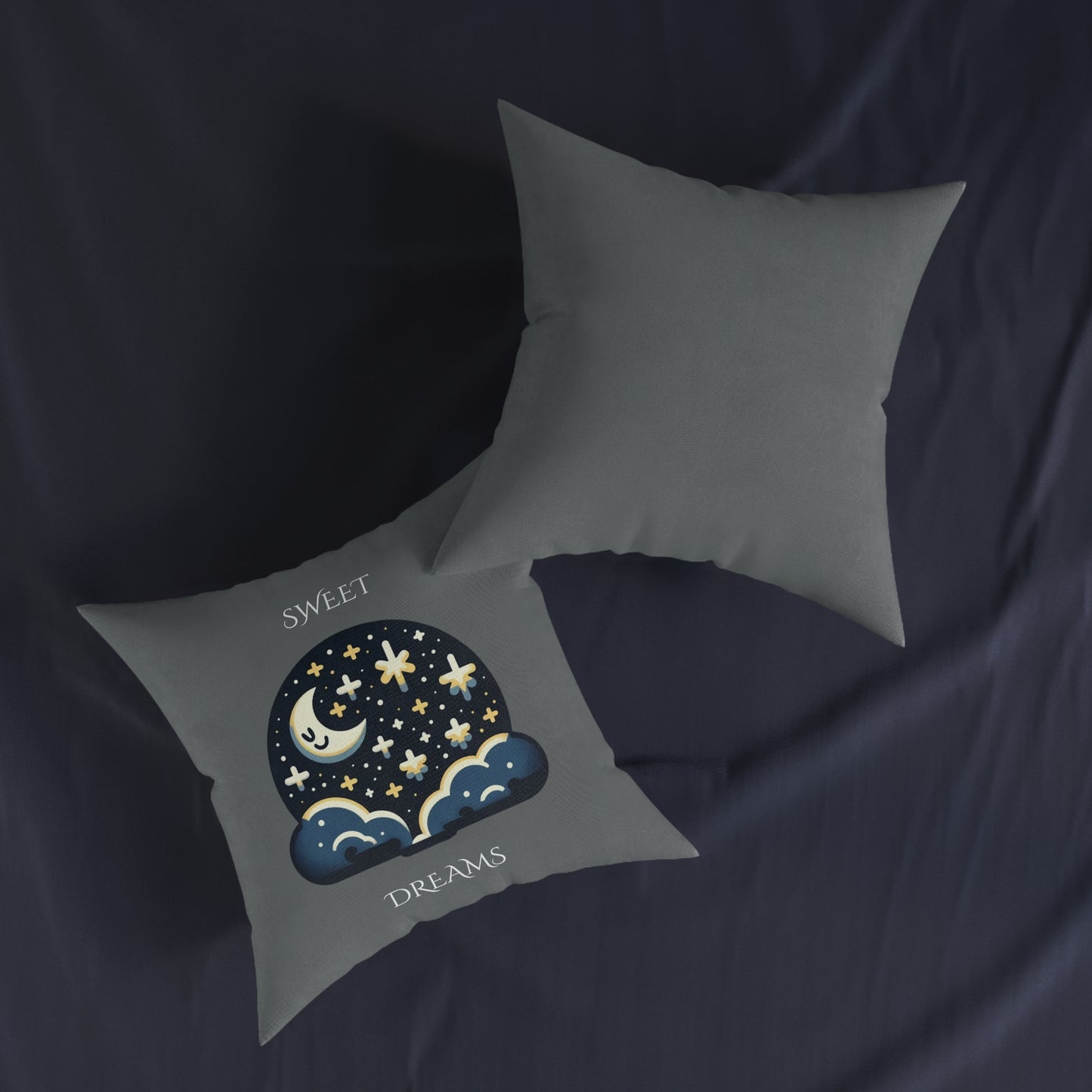 Sweet Dreams (Dark Gray) - Square Pillow