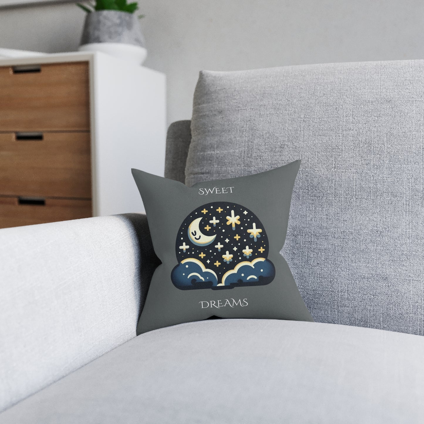 Sweet Dreams (Dark Gray) - Square Pillow