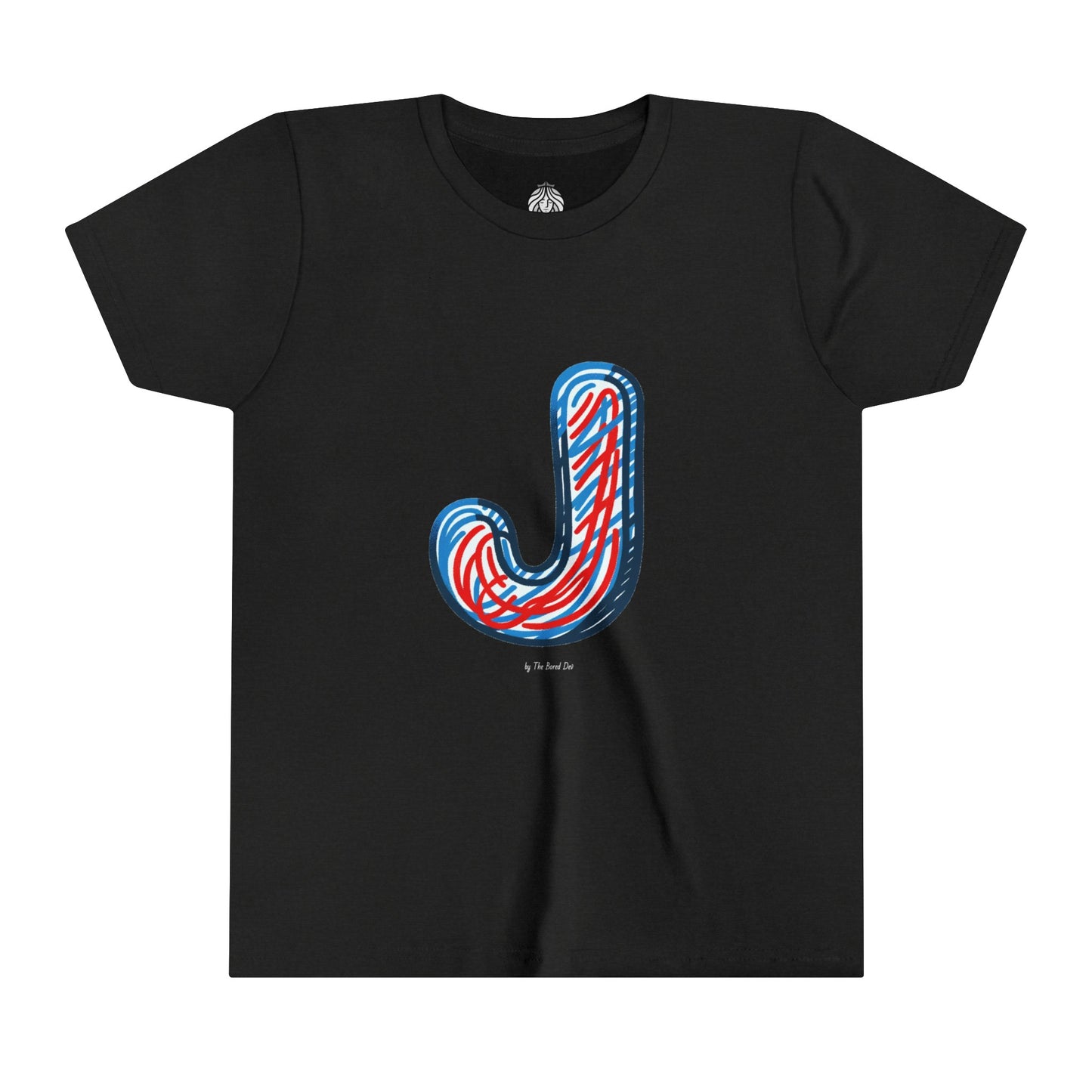 Scribbles (Letter J) T-Shirt - Youth Short Sleeve Tee