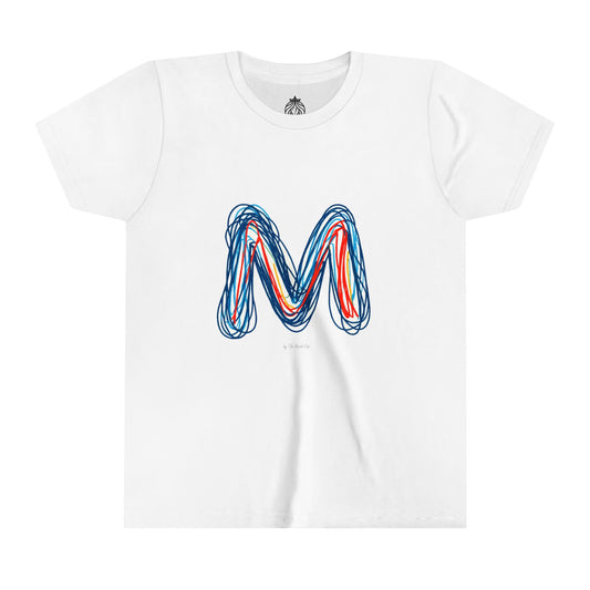 Scribbles (Letter M) T-Shirt - Youth Short Sleeve Tee