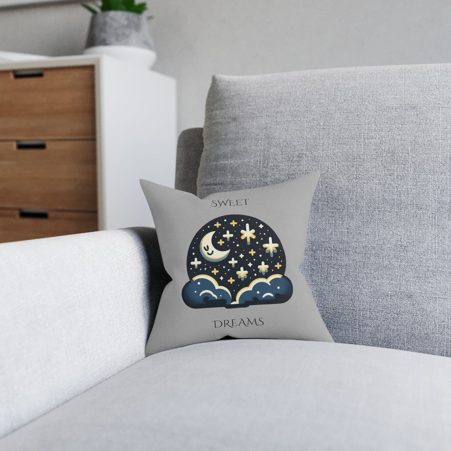 Sweet Dreams (Gray) - Square Pillow