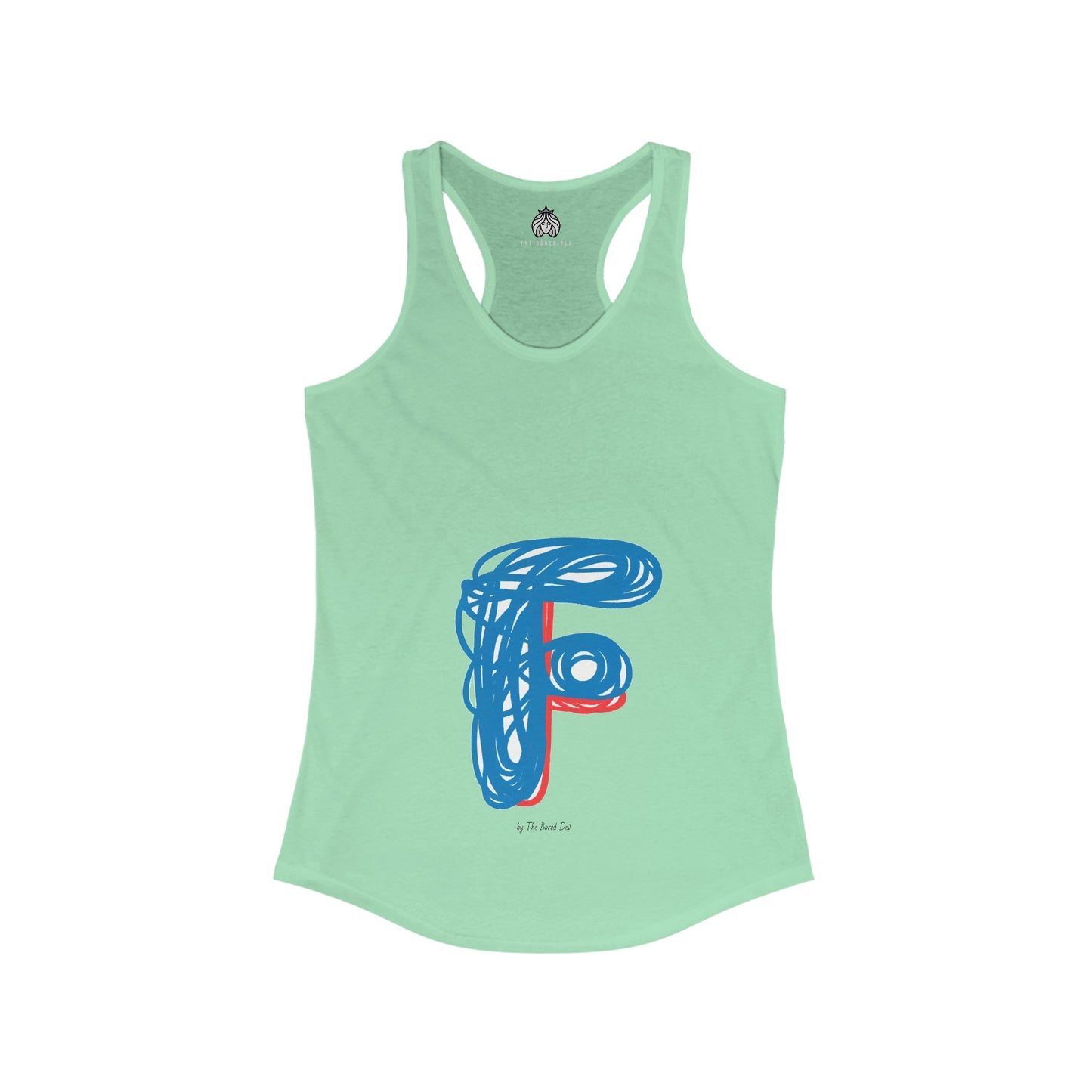 Scribbles (Letter F) - Women's Ideal Racerback Tank