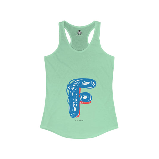Scribbles (Letter F) - Women's Ideal Racerback Tank
