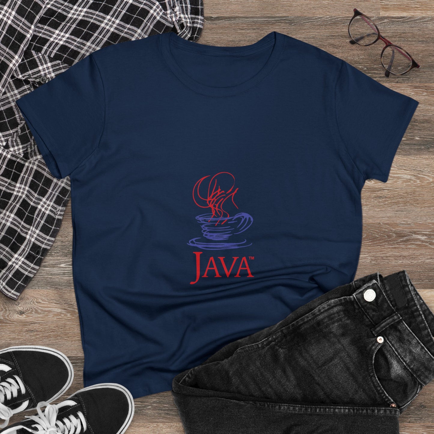 Java Retro Logo T-shirt - Women's Midweight Cotton Tee