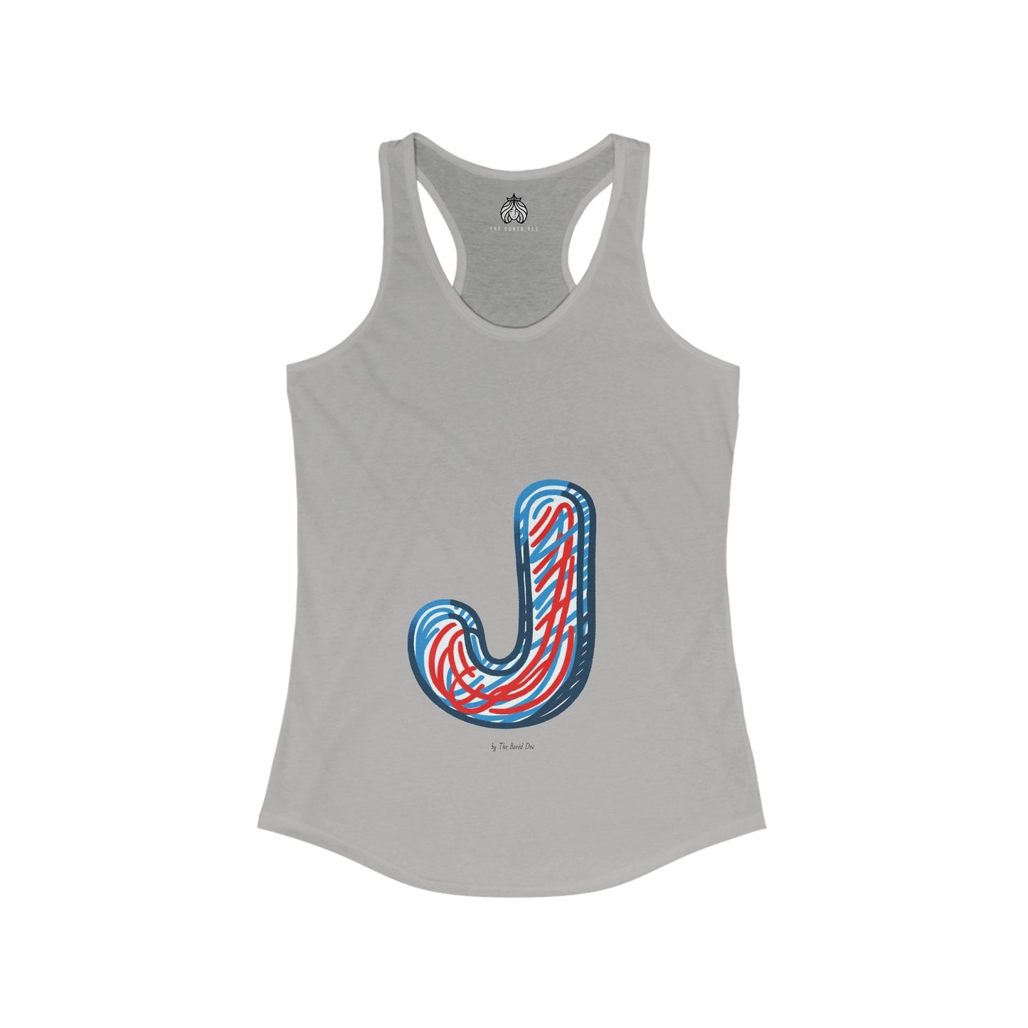 Scribbles (Letter J) - Women's Ideal Racerback Tank