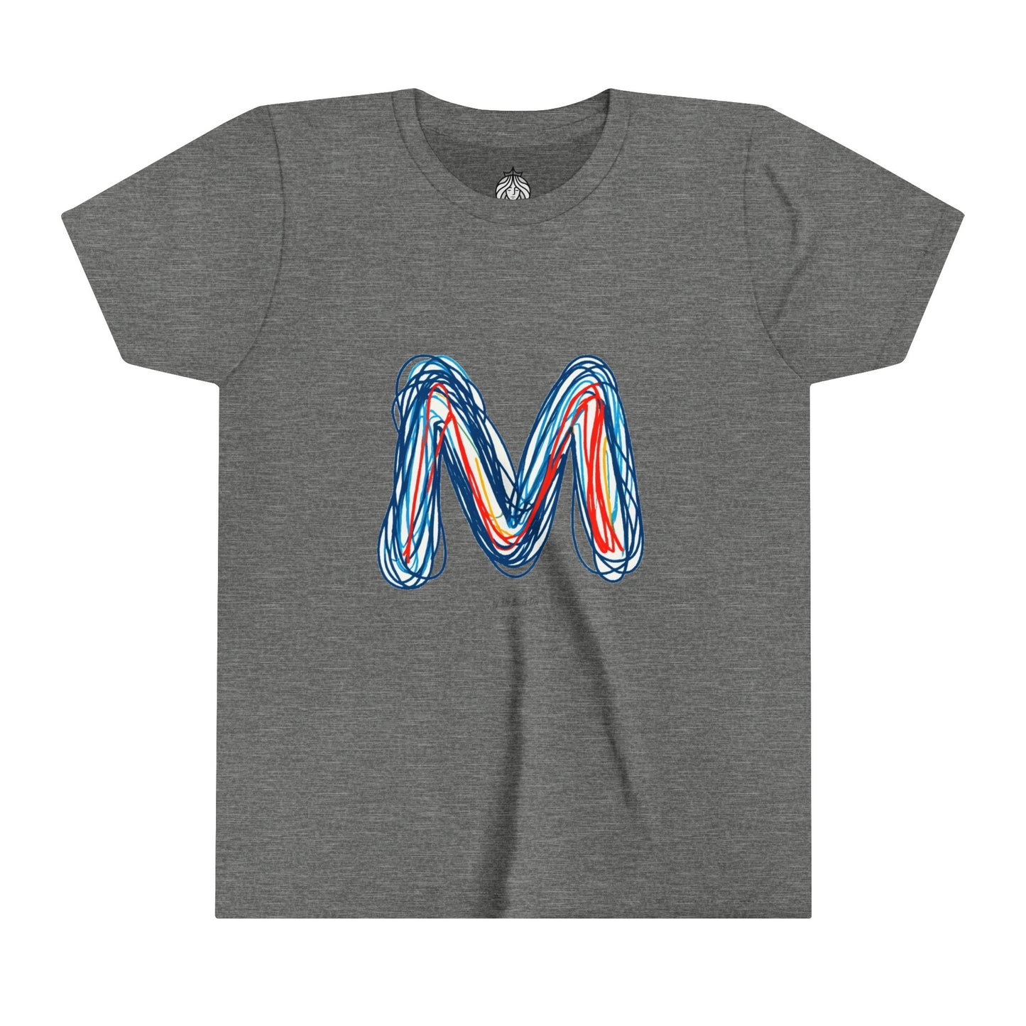 Scribbles (Letter M) T-Shirt - Youth Short Sleeve Tee