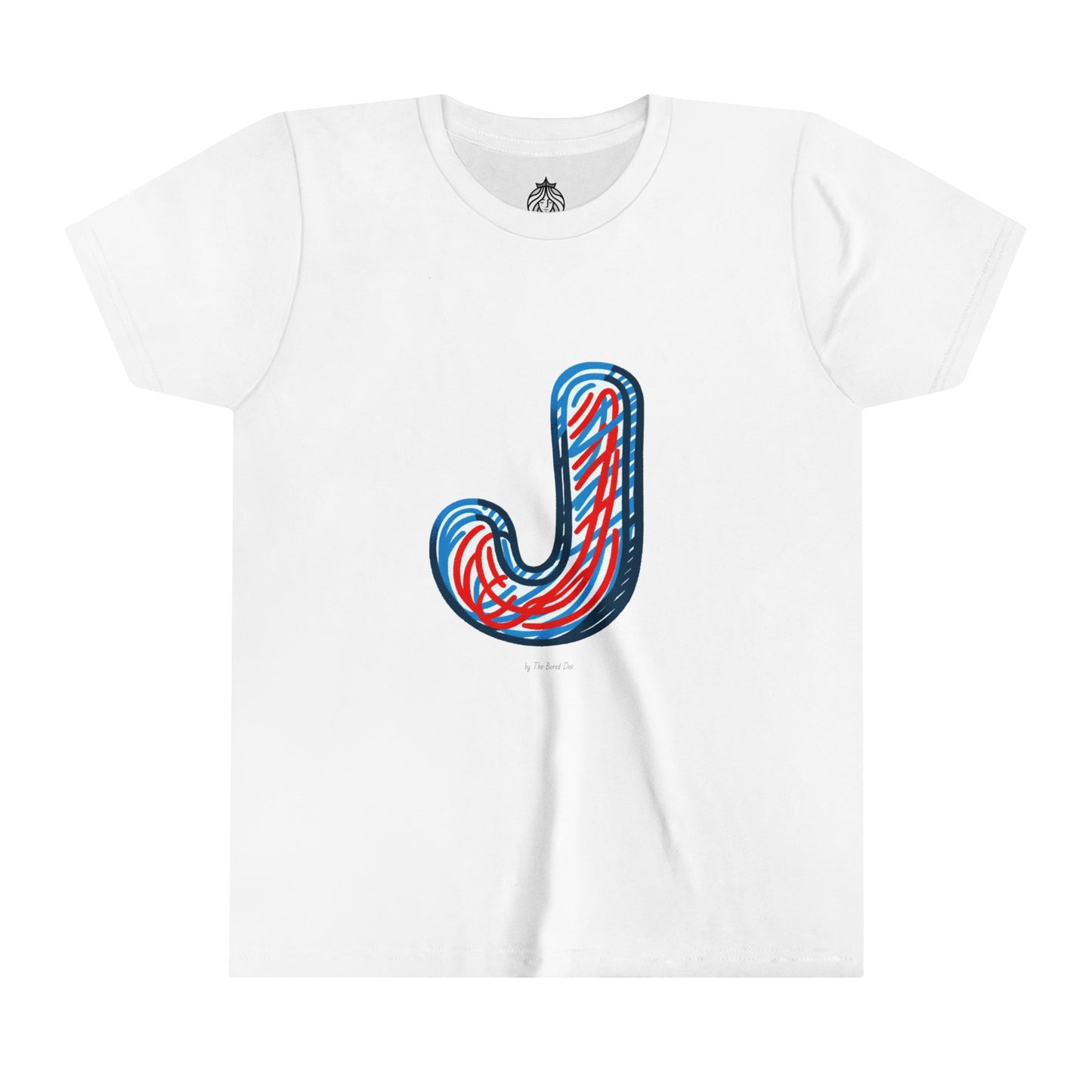Scribbles (Letter J) T-Shirt - Youth Short Sleeve Tee