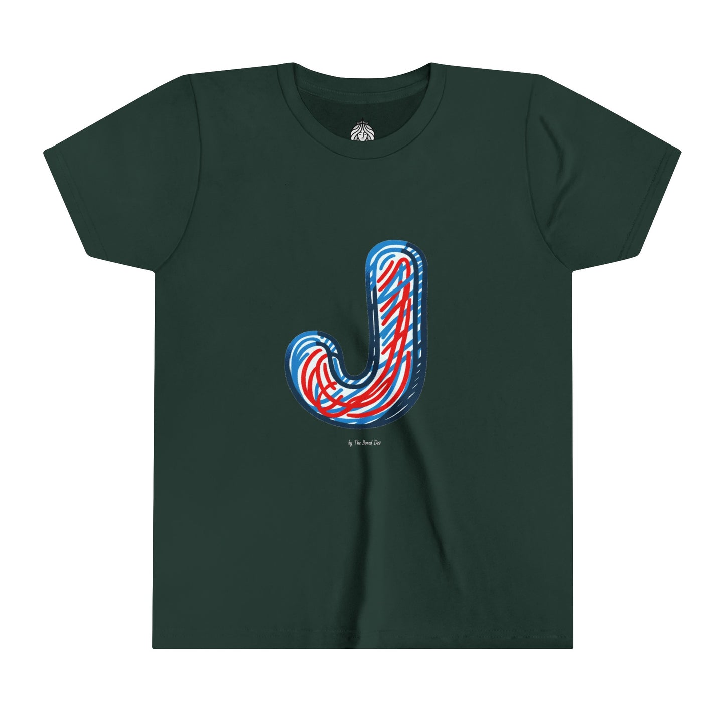 Scribbles (Letter J) T-Shirt - Youth Short Sleeve Tee