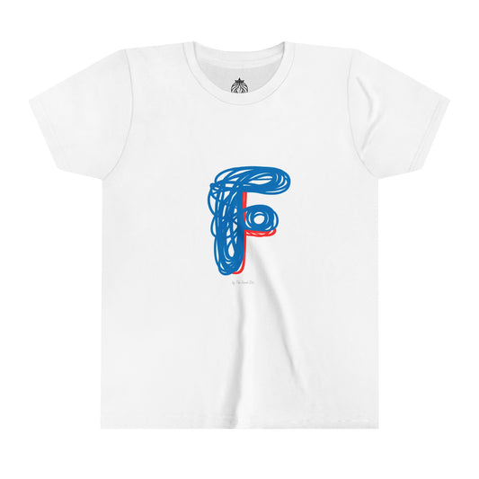 Scribbles (Letter F) T-Shirt - Youth Short Sleeve Tee