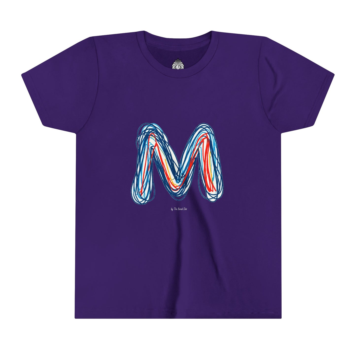 Scribbles (Letter M) T-Shirt - Youth Short Sleeve Tee