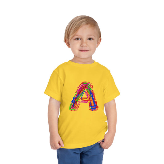 Scribbles (Letter A) T-Shirt - Toddler Short Sleeve Tee