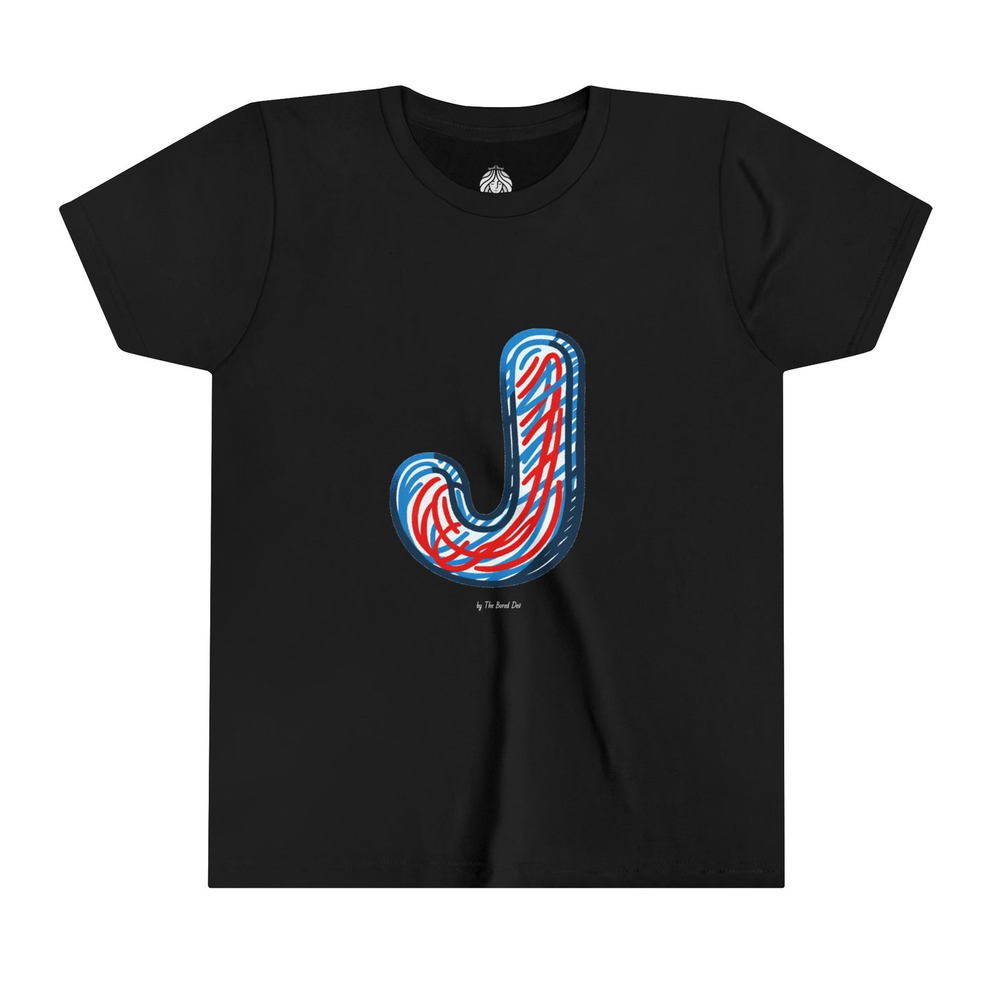 Scribbles (Letter J) T-Shirt - Youth Short Sleeve Tee