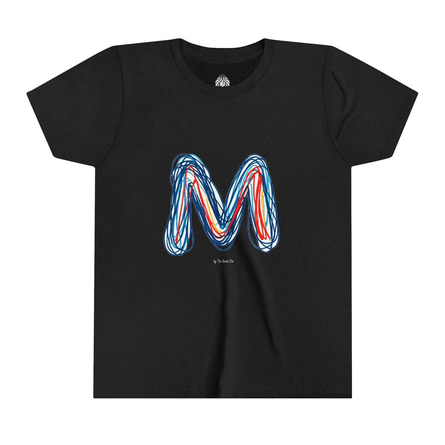 Scribbles (Letter M) T-Shirt - Youth Short Sleeve Tee