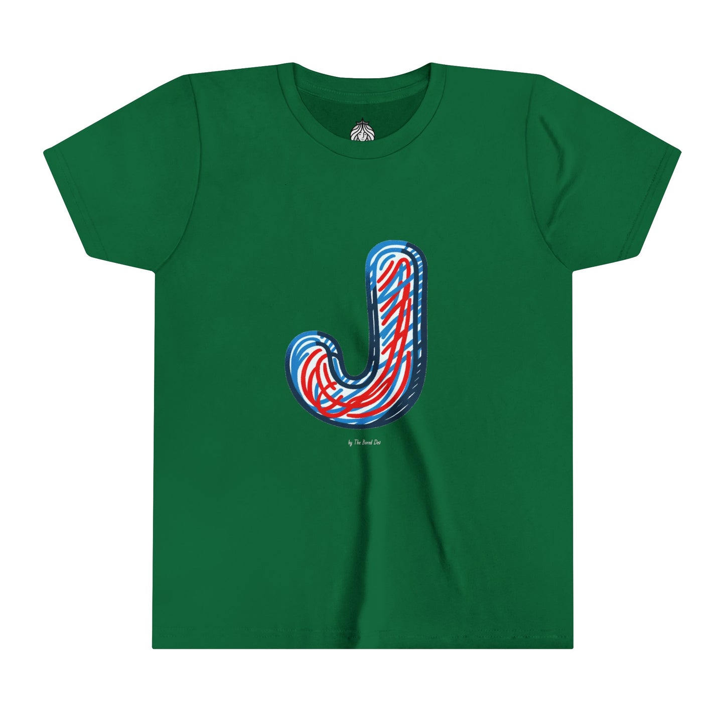 Scribbles (Letter J) T-Shirt - Youth Short Sleeve Tee