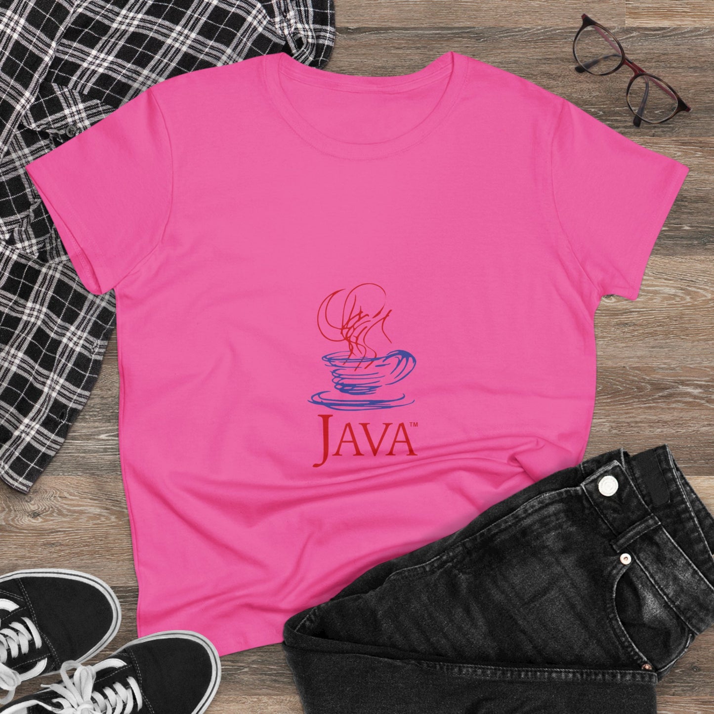 Java Retro Logo T-shirt - Women's Midweight Cotton Tee