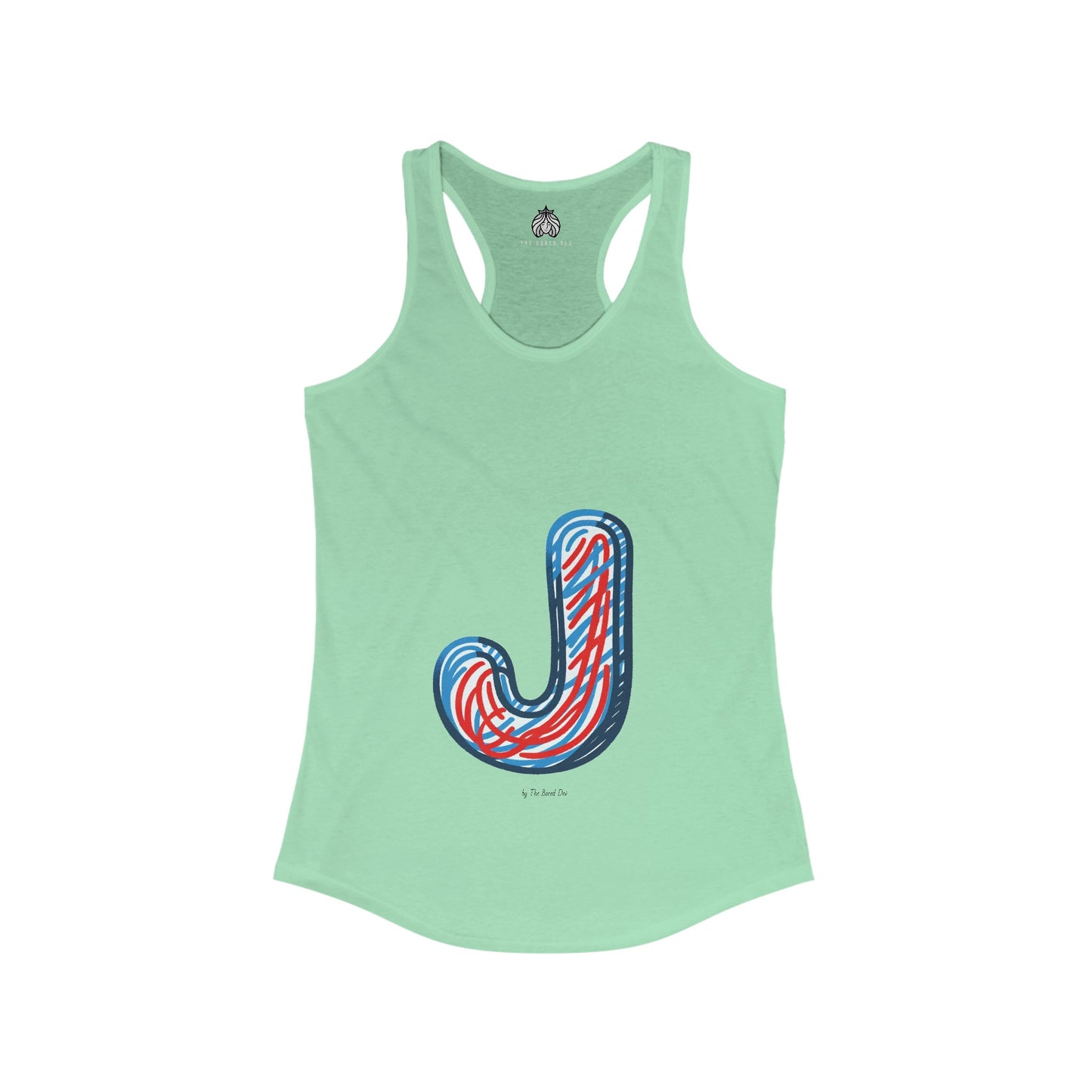 Scribbles (Letter J) - Women's Ideal Racerback Tank