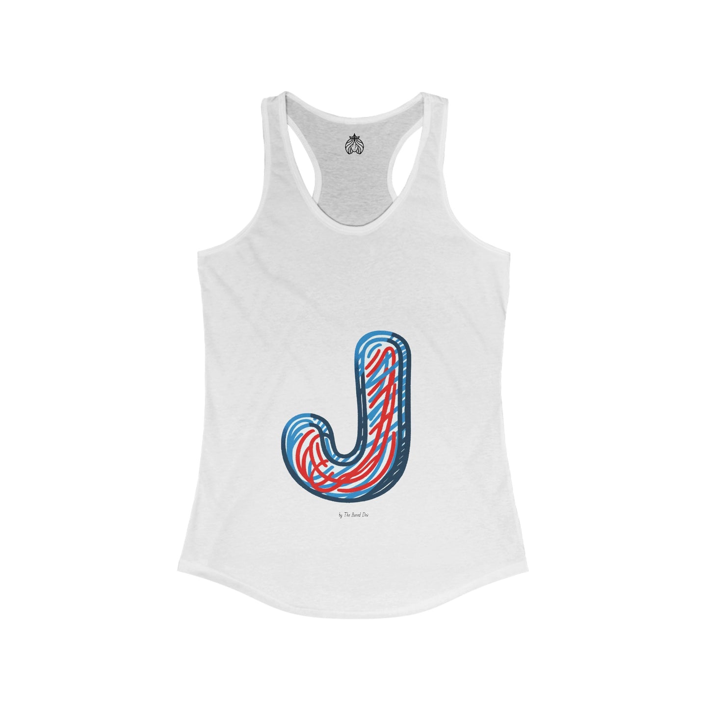 Scribbles (Letter J) - Women's Ideal Racerback Tank