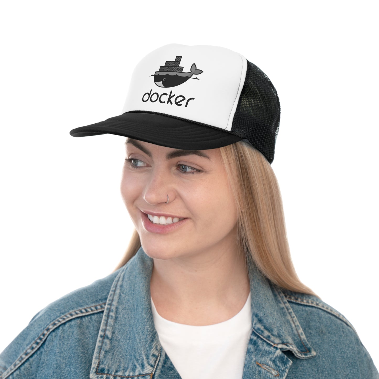 Docker Black Logo - Trucker Cap