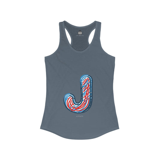 Scribbles (Letter J) - Women's Ideal Racerback Tank