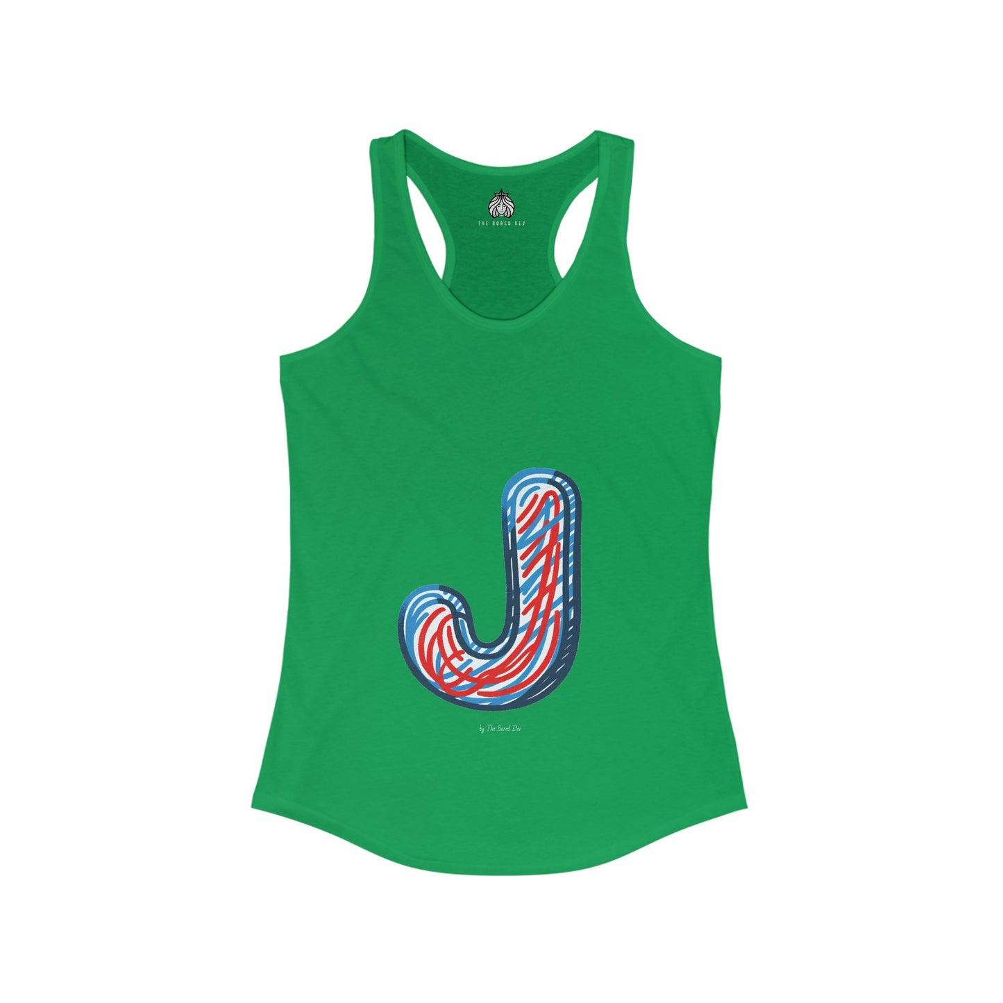 Scribbles (Letter J) - Women's Ideal Racerback Tank
