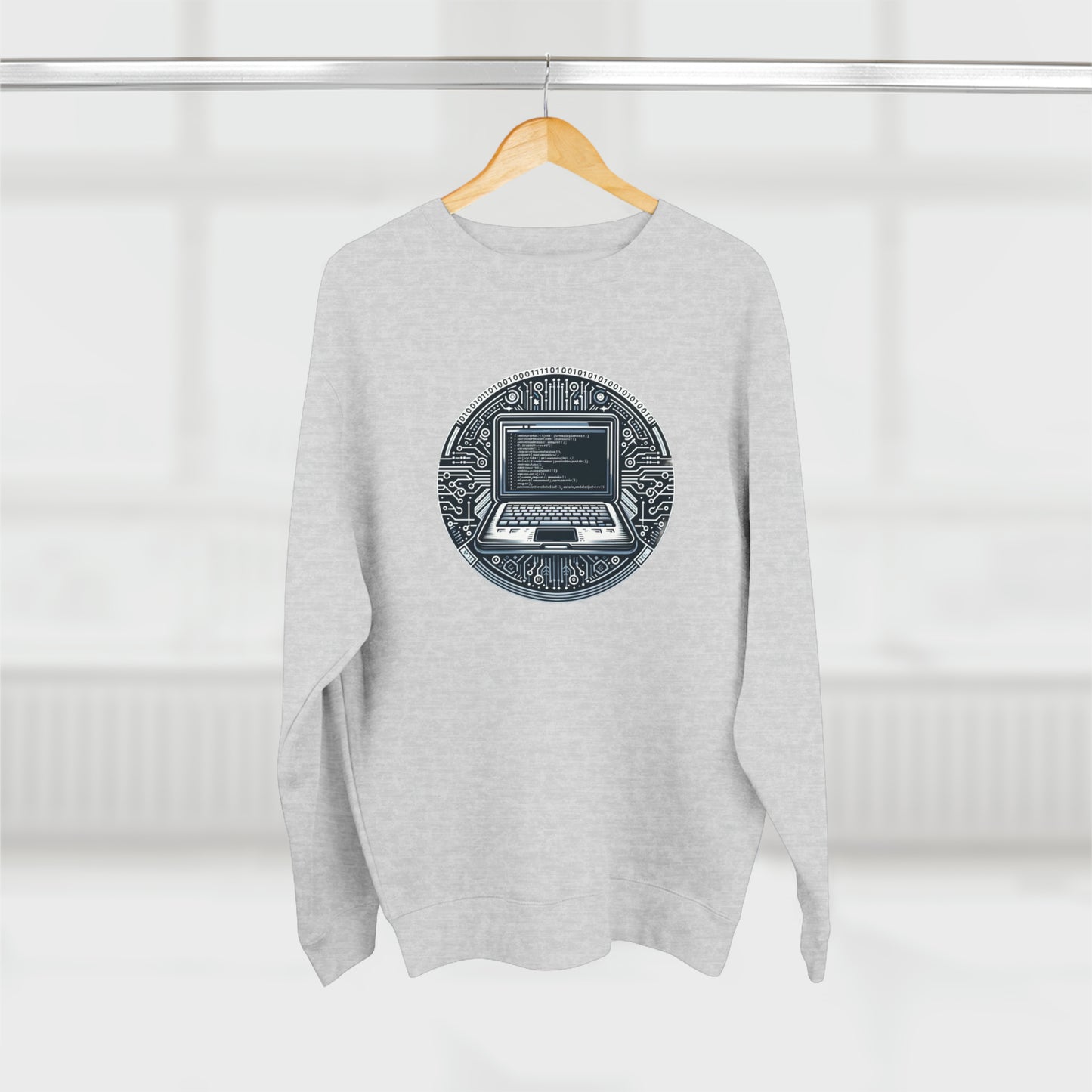 Coding Laptop Circle Emblem - Unisex Crewneck Sweatshirt